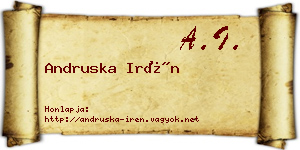 Andruska Irén névjegykártya